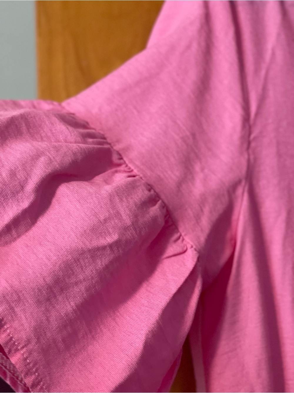 Two-Tone Pink Button-Front Tiered Dress Top - Picture 3 of 6